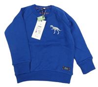 Nová - safírová mikina s dinosaurem a nápisy joules