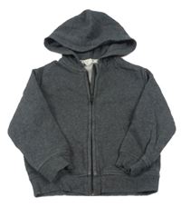 Tmavosivá melírovaná prepínaci mikina s kapucňou H&M