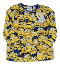 Nové - žlto-zafírová plyšová mikina s Mimoni zn. PRIMARK