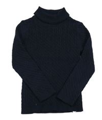 Tmavomodrý rebrovaný vzorovaný svetrový rolák George