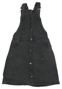 Tmavosivé teplákové rifľové šaty YIGGA