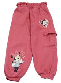 Tmavorůžové paper bag tepláky s Minnie a kapsou C&A