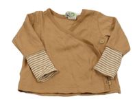 Hnedo-biele zavinovací prepínaci tričko ALANA