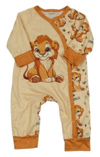 Světležluto-oranžový overal so lvíčky