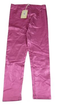 Nové - tmavorůžové metalické koženkové legíny LEIGH TUCKER