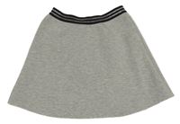 Sivo-čierna melírovaná tepláková tepláková sukňa so striebornymi pruhmi MINOTI