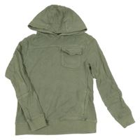 Khaki mikina s vreckom a kapucňou George