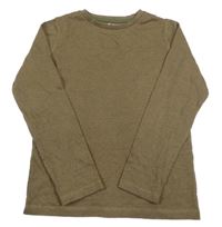 Hnědé melírované žebrované mikinotriko Tu