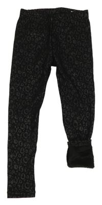 Čierne vzorované teplákové legíny