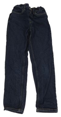 Tmavomodré slim fit teplákové rifle H&M