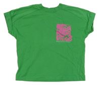 Zelené crop tričko s potlačou S. Oliver