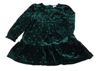 Smaragdové zamatové šaty s hviezdičkami M&S