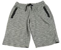 Šedo-bílé melírované teplákové kraťasy Rebel