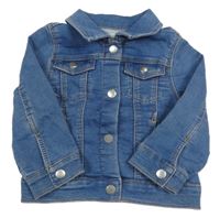 Modrá tepláková rifľová bunda s golierikom PRIMARK