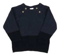 Tmavomodrý melírovaný svetr H&M