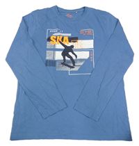 Modré tričko so skateboardistou YIGGA