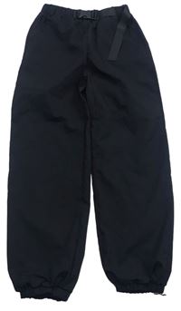 Čierne šušťákové cuff nohavice Shein