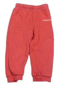 Jahodové tepláky s nápisem Adidas