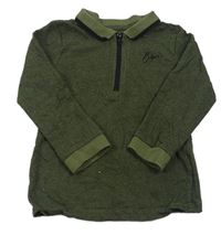 Khaki vzorované polo triko Matalan