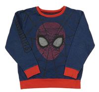 Tmavomodrá melírovaná mikina se Spidermanem s kamínky