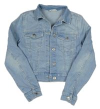 Světlemodrá riflová crop bunda H&M