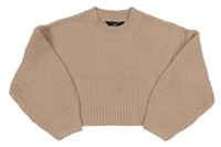 Pudrový crop sveter New Look