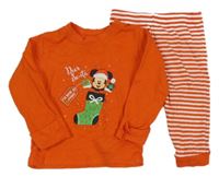 Červeno-pruhované pyžama s Mickeym zn. George