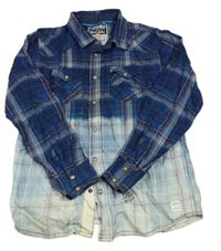 Tmavomodro-modro-bílá kostkovaná košile Vingino