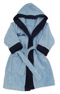 Modrý froté župan s formulou a kapucňou Miniclub