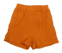 Oranžové plisované lehké kraťasy Shein