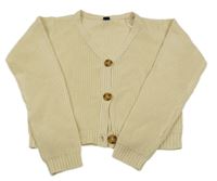 Béžový propínací crop svetr