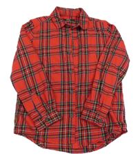 Červeno-čierno-farebná kockovaná košeľa Next