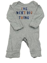 Sivý melírovaný overal s nápisom Carter's