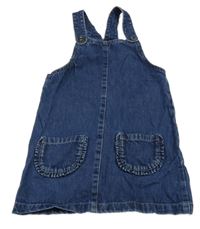 Modré rifľové na traké šaty s vreckami Next