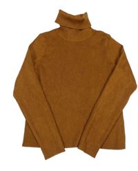 Hnedý rebrovaný svetrový rolák Shein