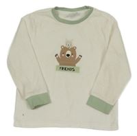 Smotanové zamatové tričko s medveďmi Cool&Young