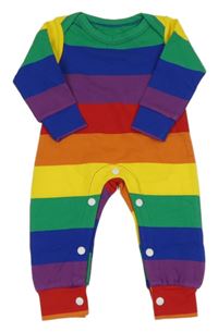 Barevný pruhovaný teplákový overal