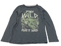 Antracitové tričko s tigrom Tu