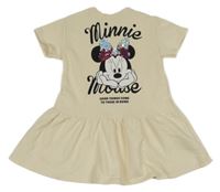 Béžové teplákové šaty s Minnie s překlápěcími flitre Zara