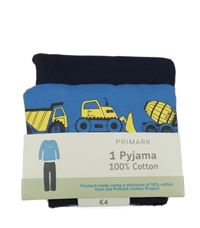 Nové - Modro-tmavomodré pyžamo se stavebními stroji Primark