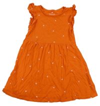 Tehlové bavlnené šaty s třešněmi H&M