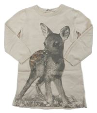Béžové svetrové šaty so srnkou H&M