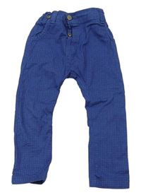 Modré vzorované plátěné kalhoty Zara