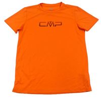 Neónově oranžové športové tričko s logom CMP