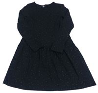 Čierne bodkovaná é bavlnené šaty H&M