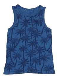 Modro-tmavomodré tielko s palmami H&M
