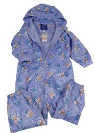 Fialová vzorovaná šušťáková funkčná jarná kombinéza s Peppou a kapucňou zn. Regatta