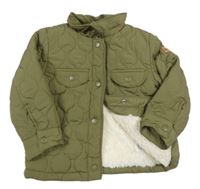 Khaki šusťáková prošívaná zateplená bunda F&F