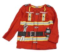 Červené triko s potiskem - hasič Kiki&Koko