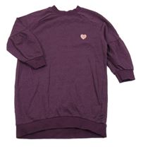 Fialové teplákové šaty se srdíčkem M&Co.